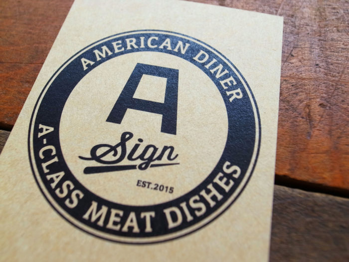 飲食ダイナーレストランロゴおしゃれアメリカン印刷ショップカード